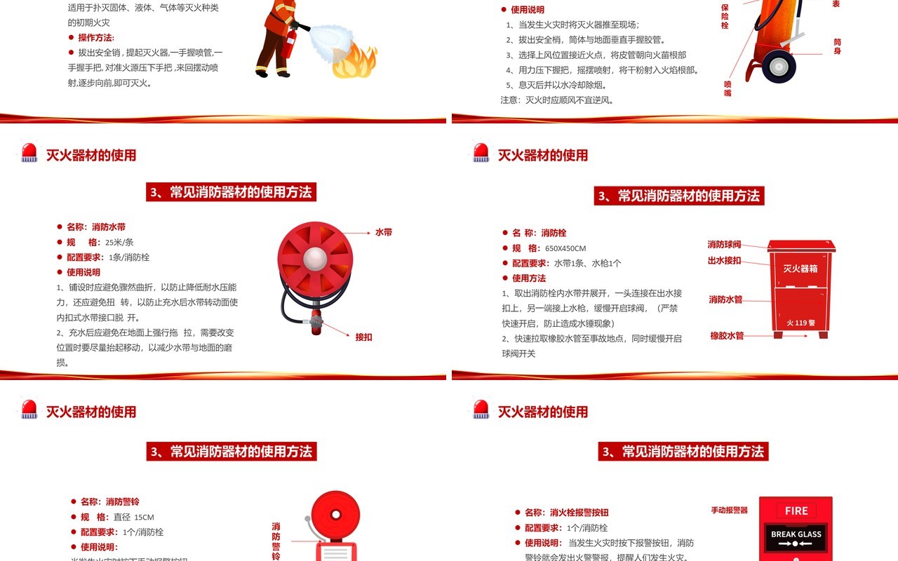 红色企业强化消防宣传普及消防知识安全教育PPT模板