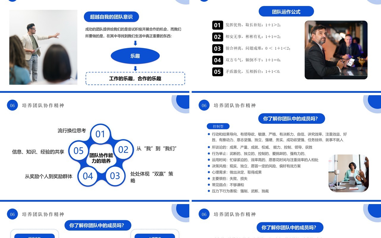 蓝色商务风企业团队协作之重培训PPT模板
