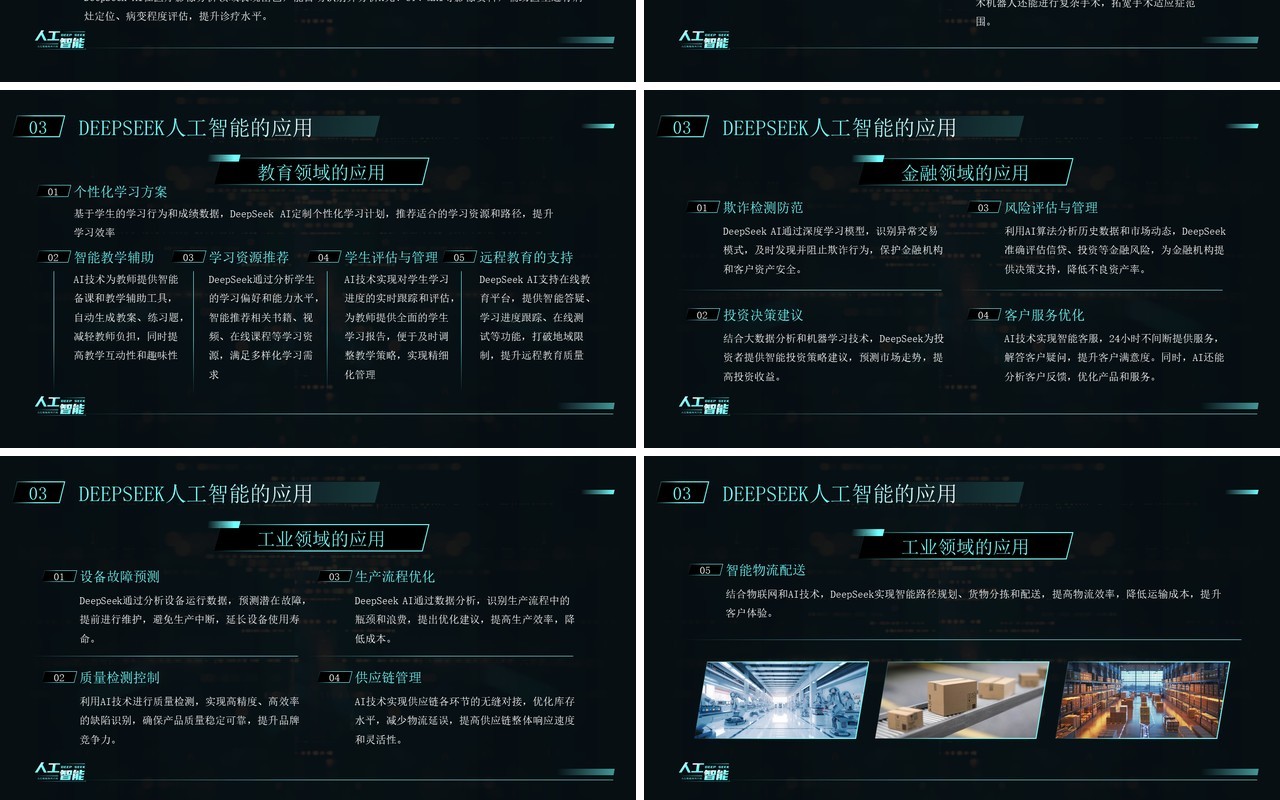 蓝色科技风人工智能deepseek介绍PPT模板