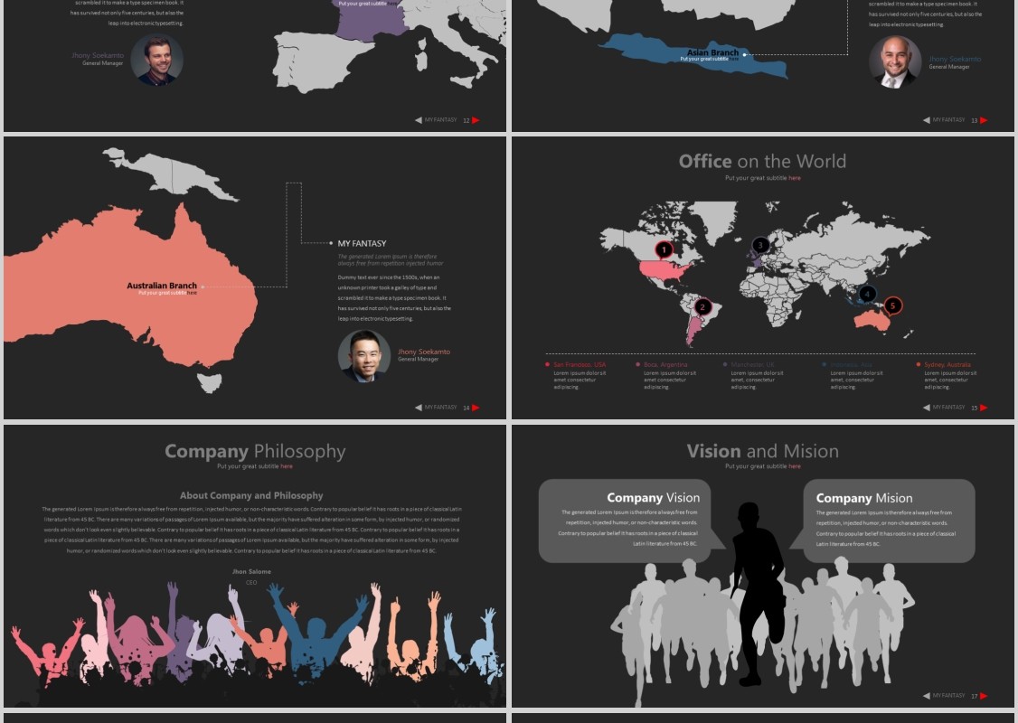 时尚幻想风格工作计划PPT信息图表模板MY FANTASY Powerpoint