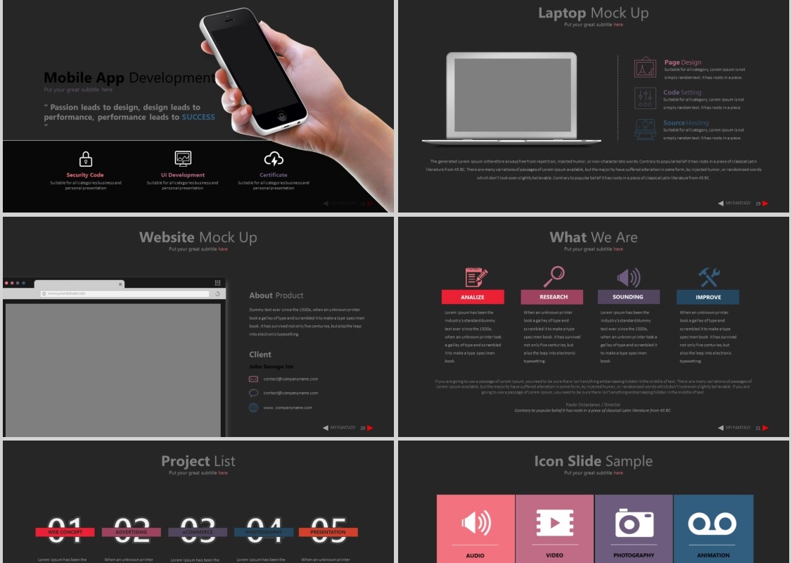 时尚幻想风格工作计划PPT信息图表模板MY FANTASY Powerpoint