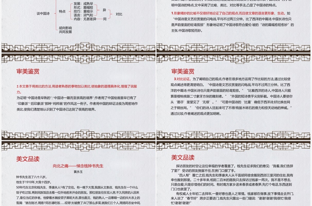 部编版七年级语文上册谈中国诗课件PPT模板