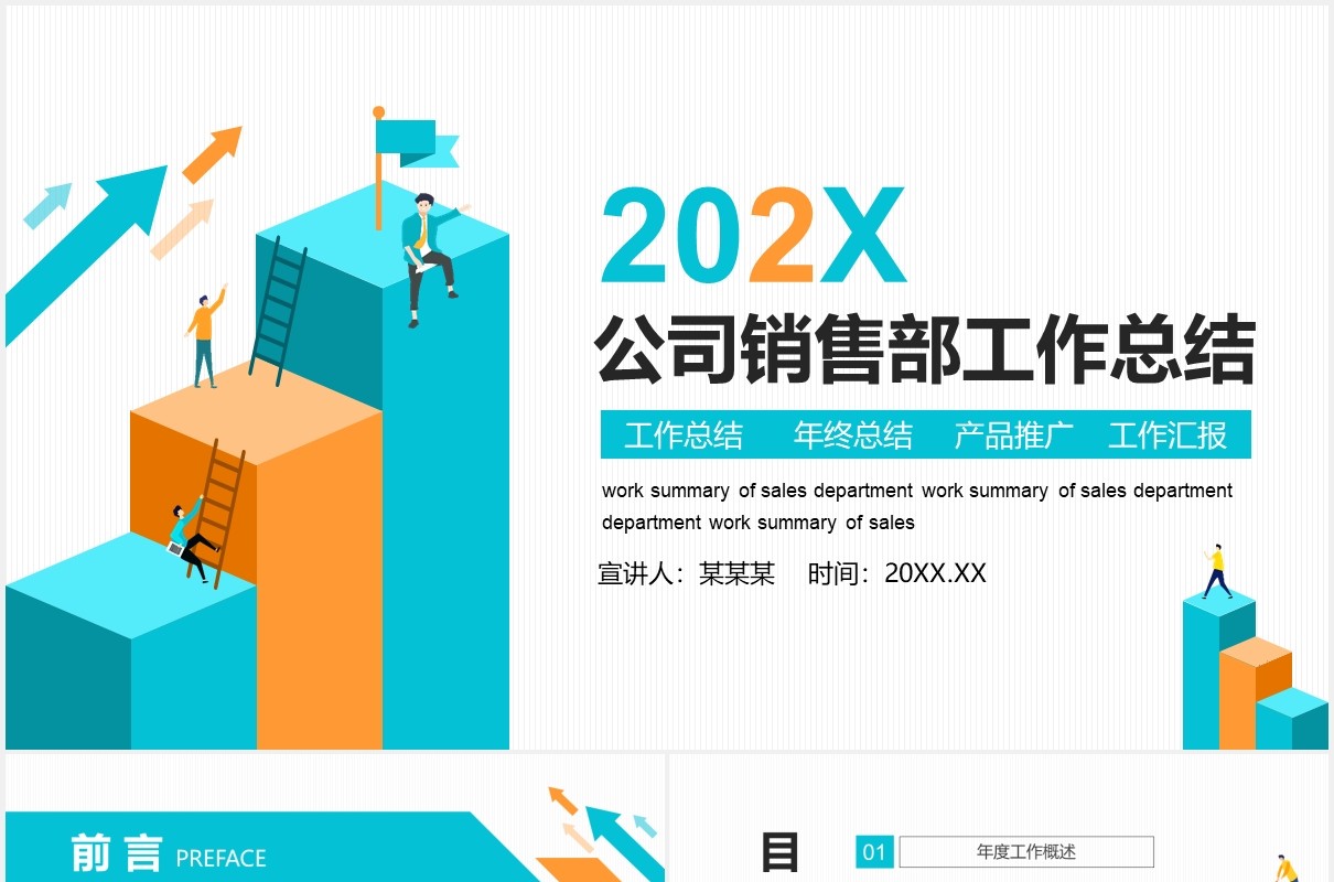 公司销售部工作总结计划汇报动态PPT模板