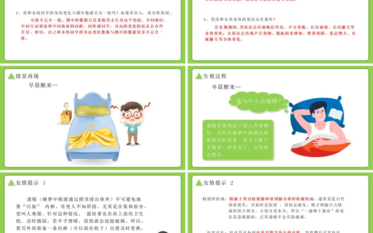 部编版七年级生物下册青春期课件PPT模板