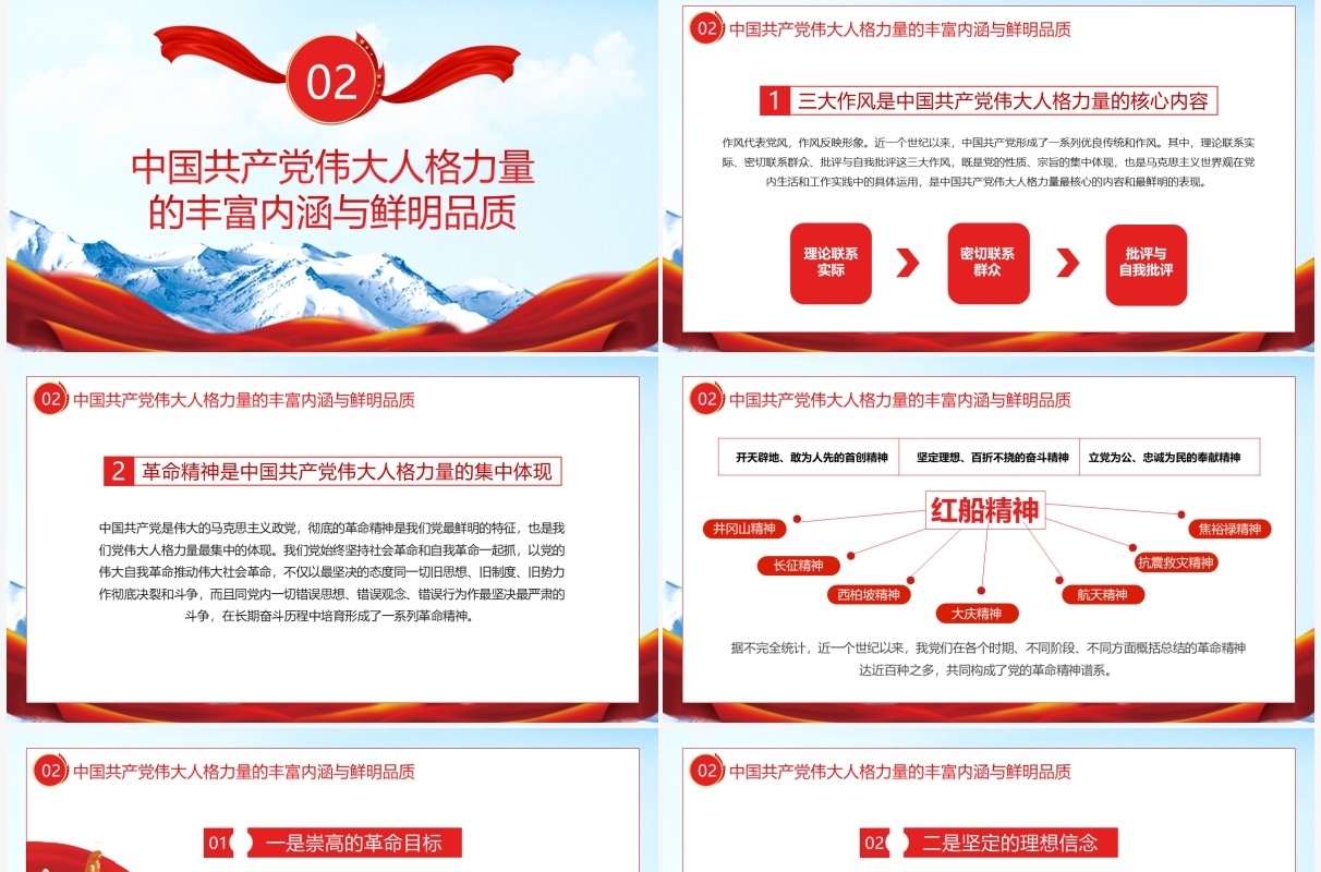 简约中国共产党的伟大人格力量PPT模板