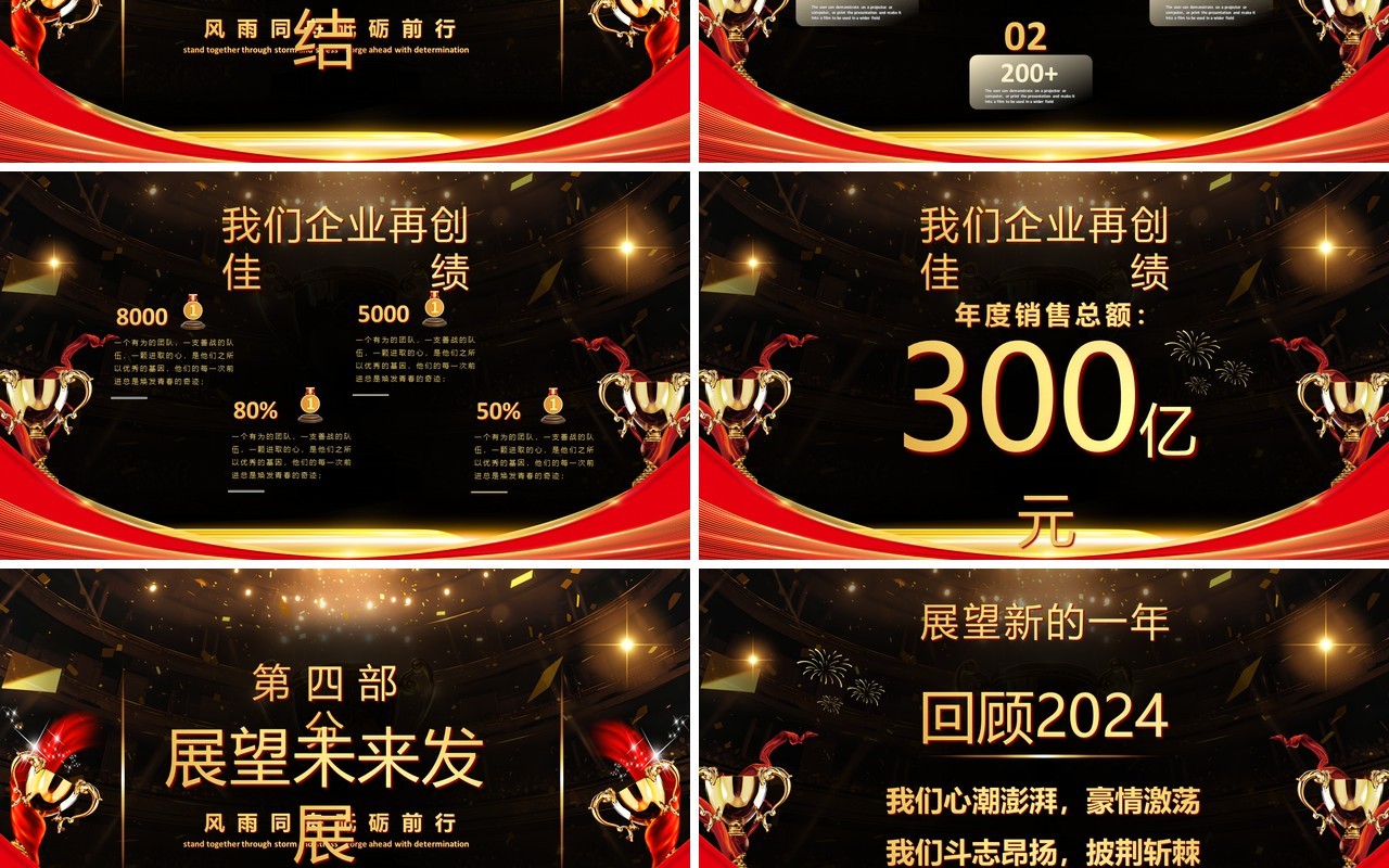 黑金酷炫风年度优秀员工颁奖典礼PPT模板