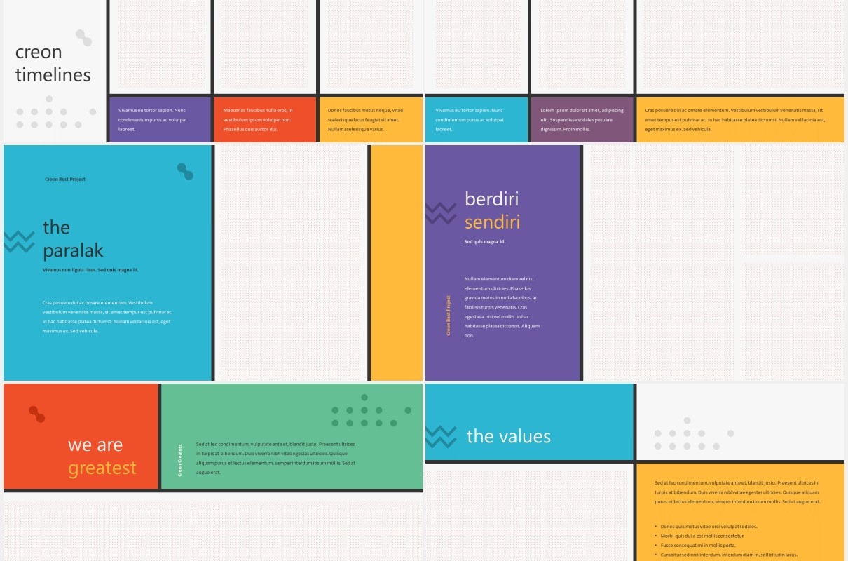 创意孟菲斯个人简历图文排版设计PPT模板CREON - Creative Powerpoint Template