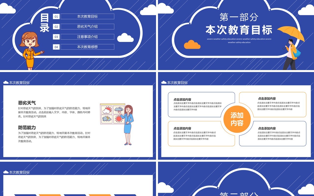 恶劣天气安全教育动态PPT模板