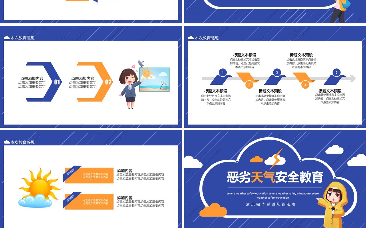 恶劣天气安全教育动态PPT模板