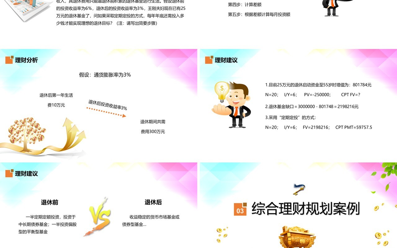 投资理财案例分析基金定投PPT模板