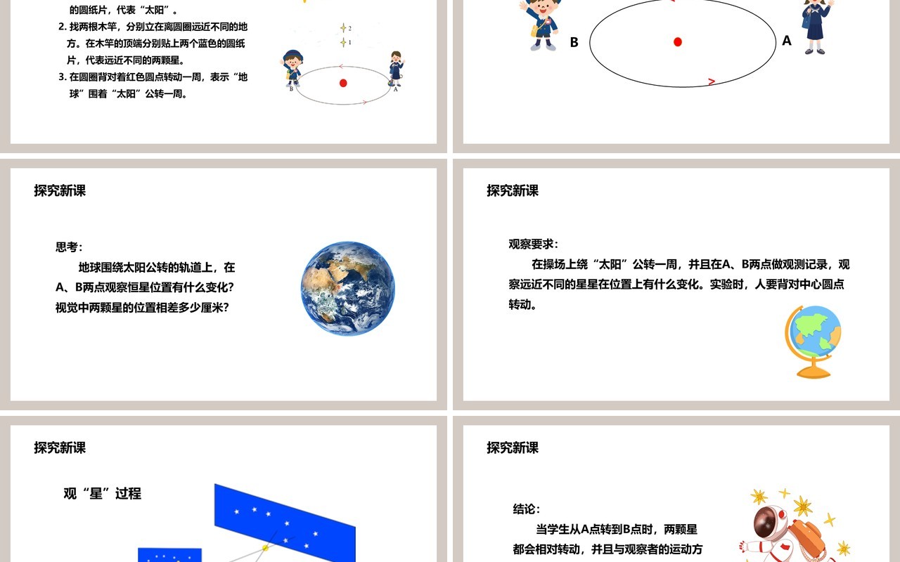 教科版五年级科学下册地球在公转吗课件PPT模板