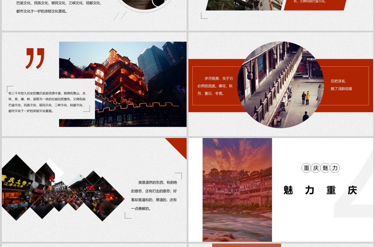 重庆魅力旅游景点宣传介绍PPT模板