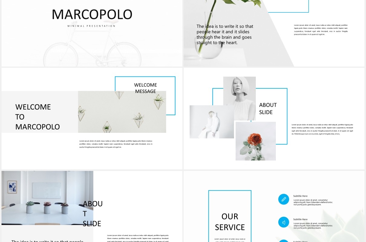 简约图片展示PPT模板MARCO - Powerpoint template
