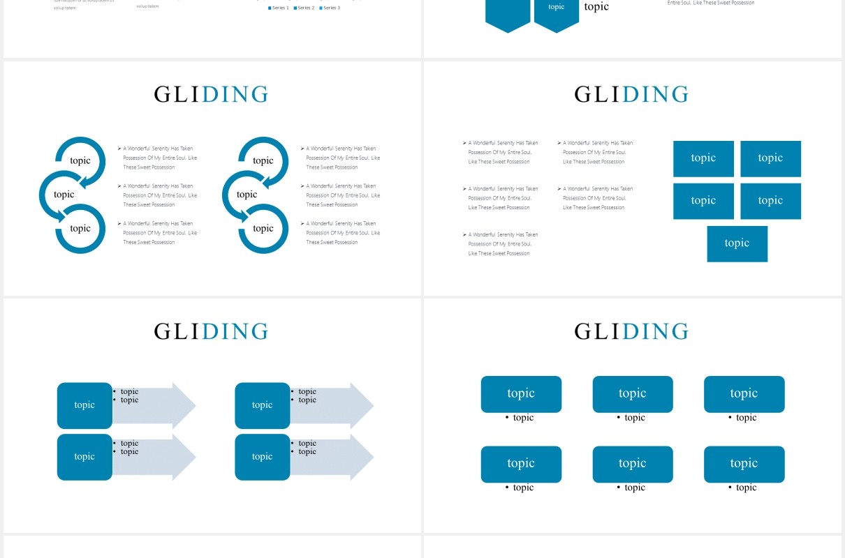 简约国外运动健身PPT信息图表模板Gliding Powerpoint Template