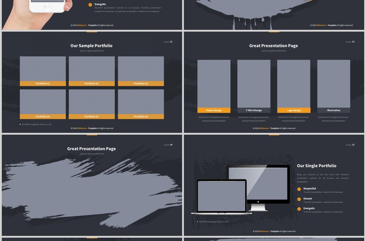 深色创意图形图文排版PPT商务版式模板Infocs Powerpoint Template