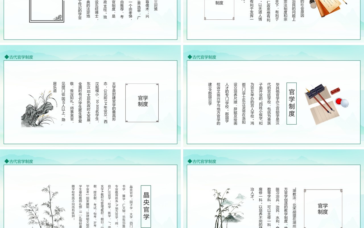 古代官学制度介绍动态PPT模板
