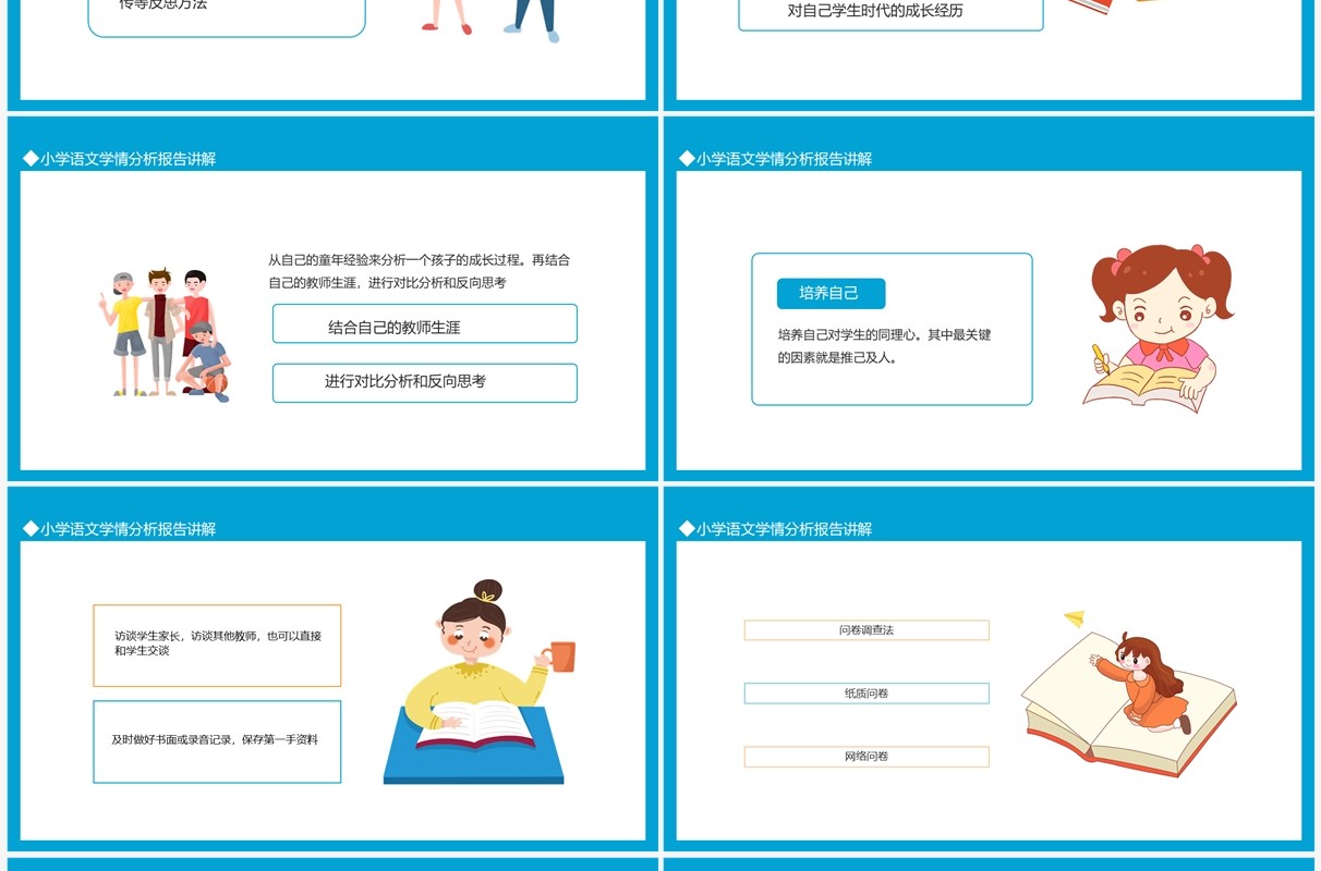 小学语文学情分析报告讲解动态PPT模板