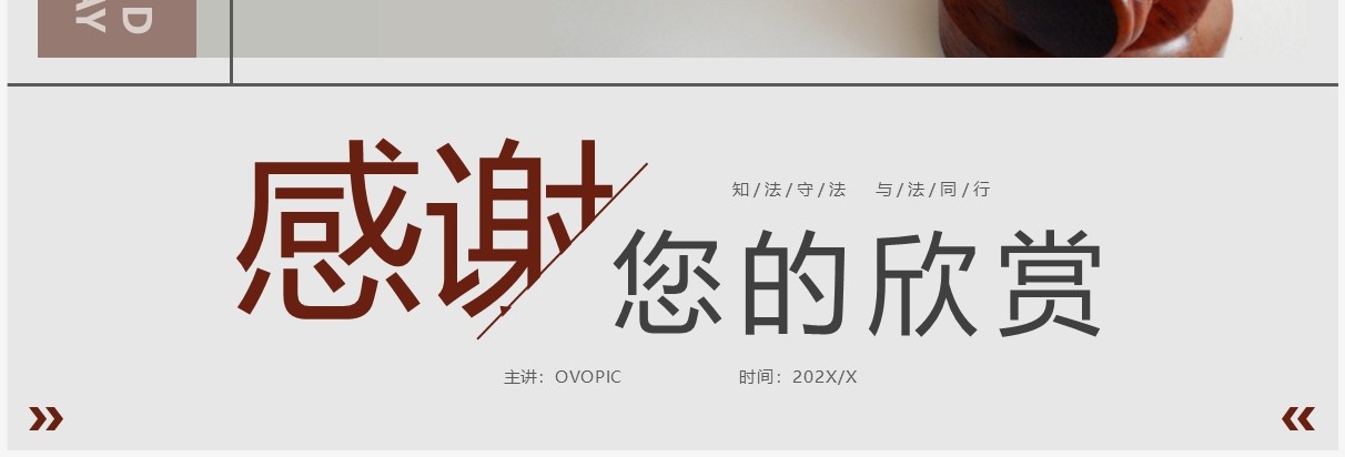 褐色简约风法律知识讲座PPT模板