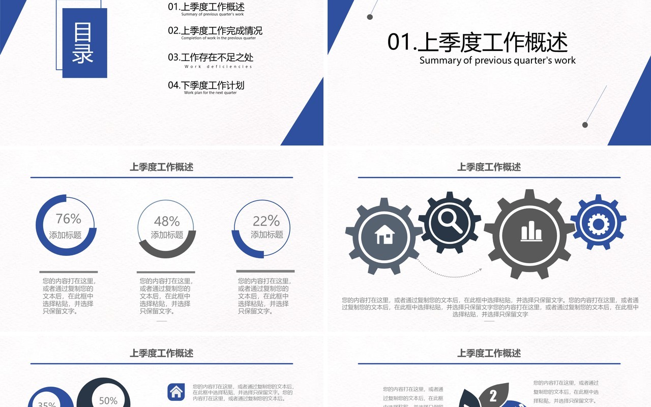 公司介绍季度月度工作总结汇报PPT模板