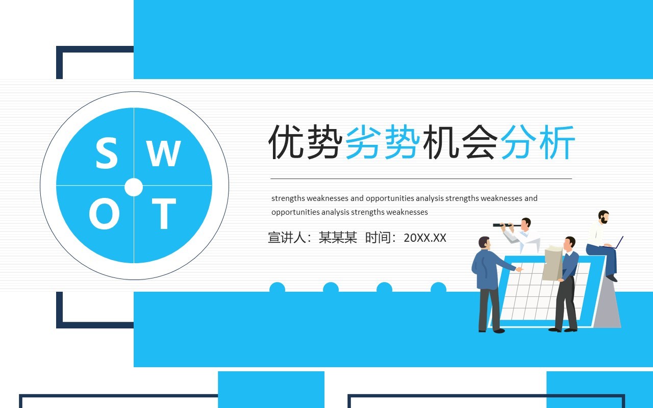 SWOT优势劣势机会分析动态PPT模板