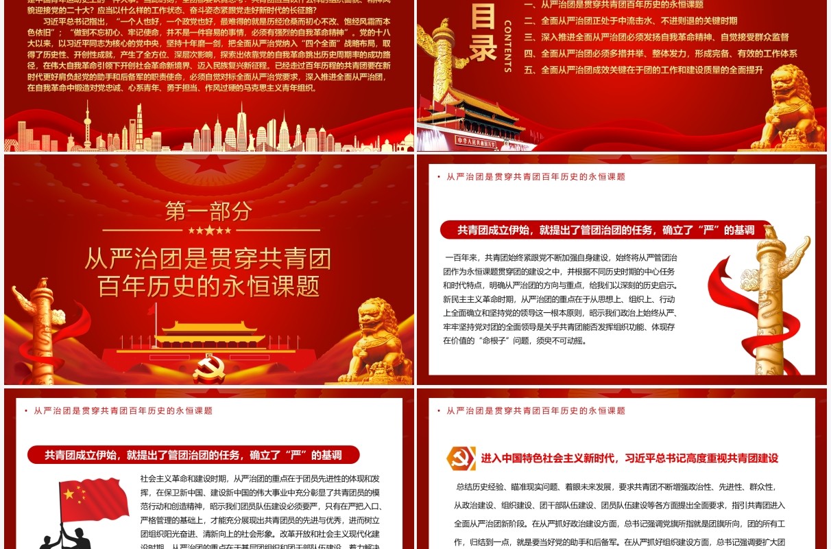 以自我革命精神深入推进全面从严治团PPT模板