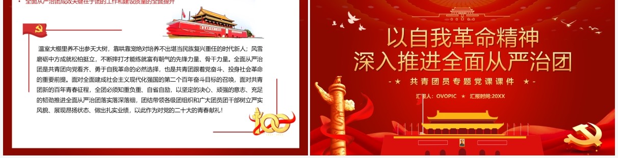 以自我革命精神深入推进全面从严治团PPT模板