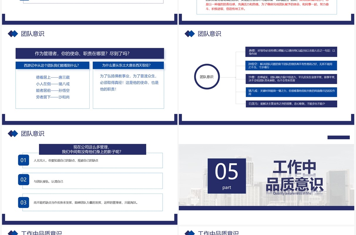 紫色简约风公司中层管理培训PPT模板