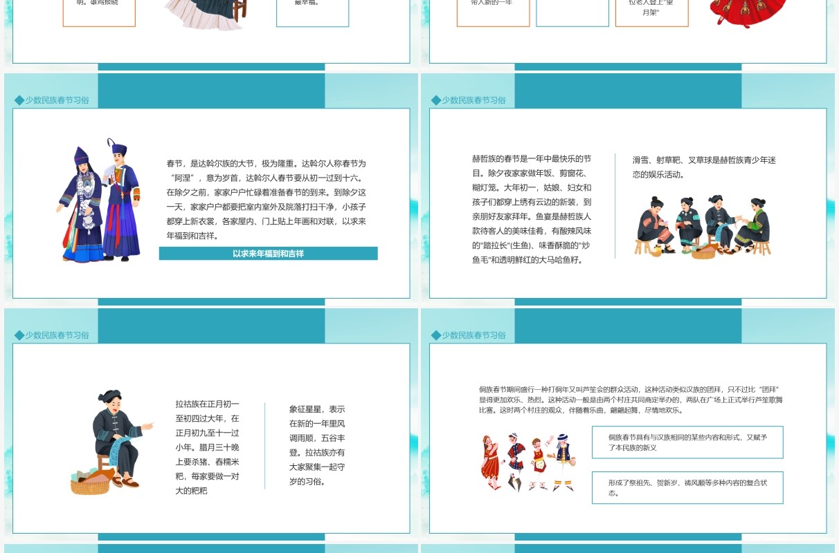 少数民族新年春节习俗动态PPT模板