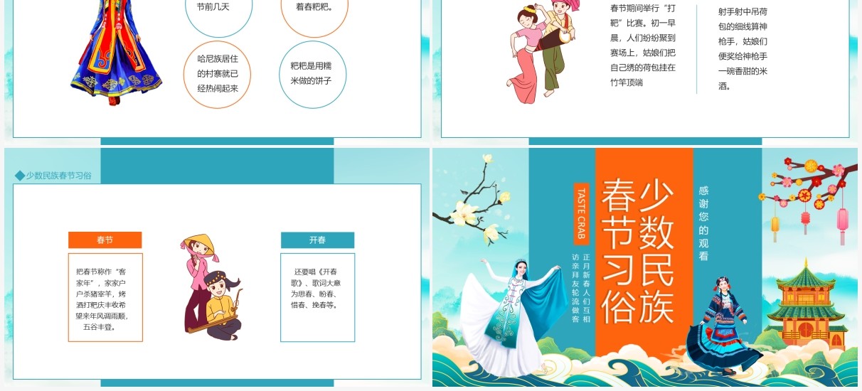 少数民族新年春节习俗动态PPT模板