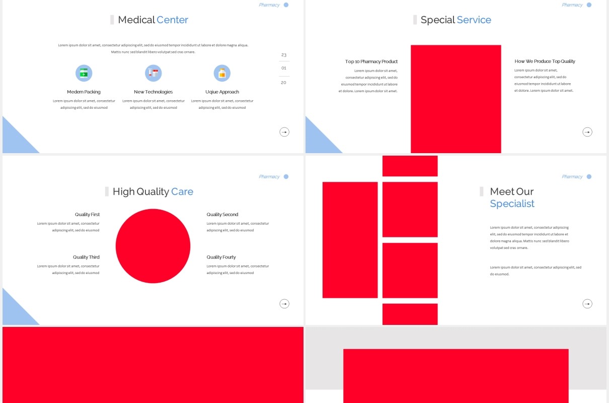 药房药店展示PPT图片版式设计模板Pharmacy Powerpoint Template