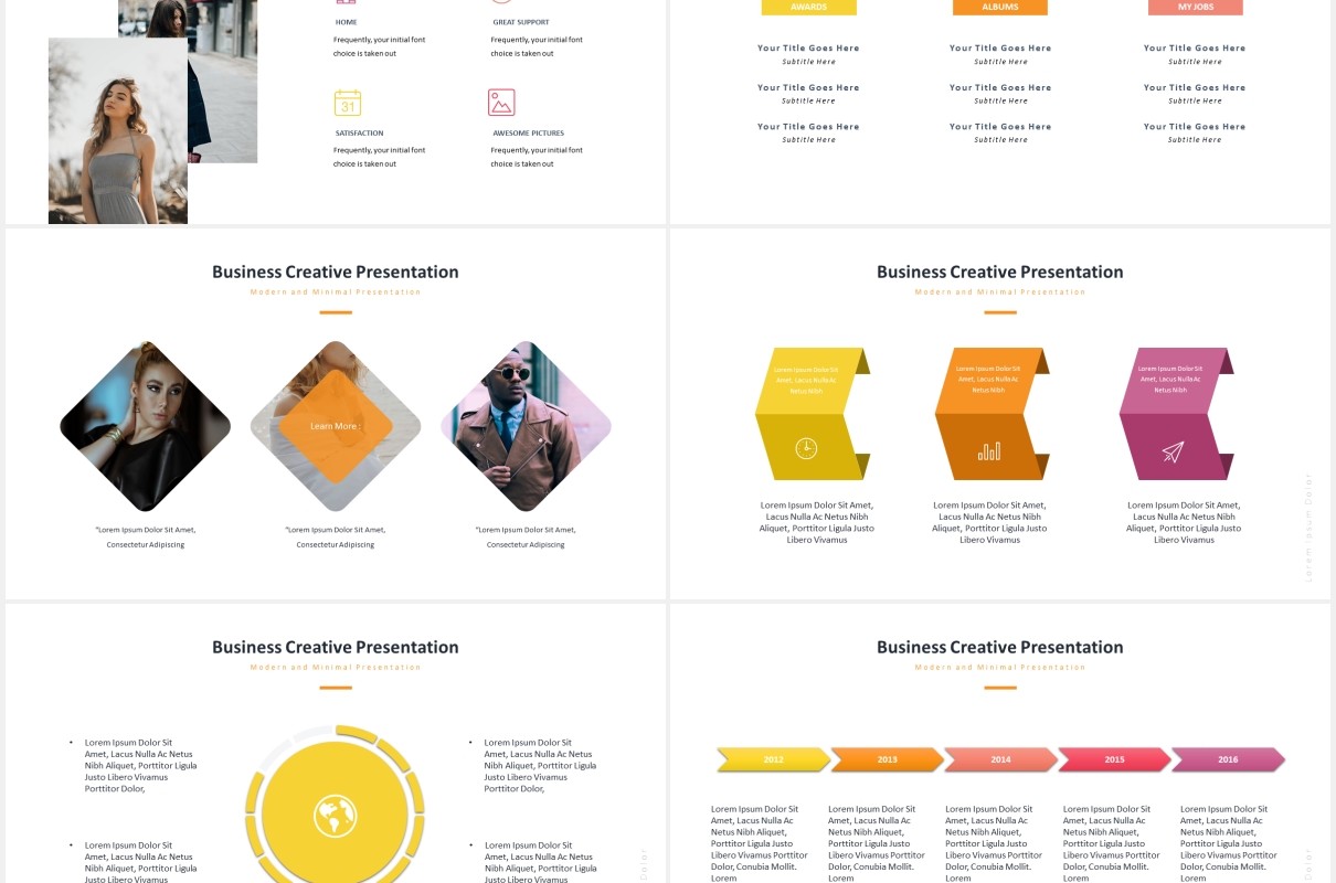时尚高端国外图片排版PPT信息图表模板Roano - Powerpoint Template