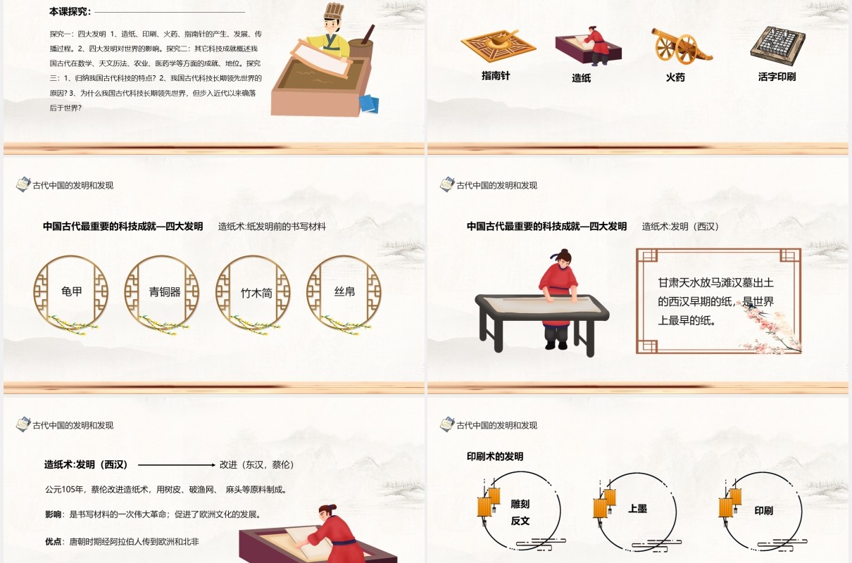 古代中国的发明和发现人教版新课标高中历史必修文化史动态PPT课件模板