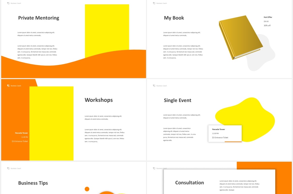 商业商务工作通用PPT图片版式设计素材Business Coach Powerpoint Template