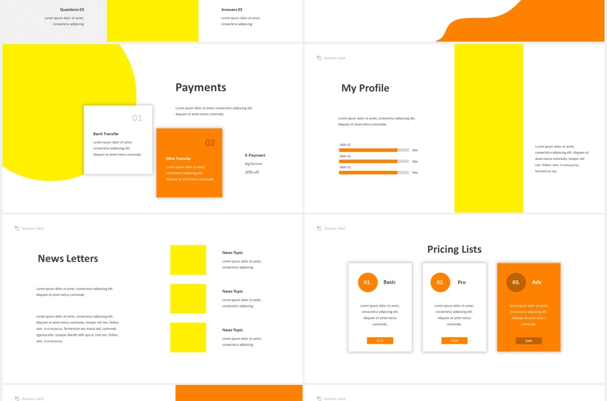 商业商务工作通用PPT图片版式设计素材Business Coach Powerpoint Template