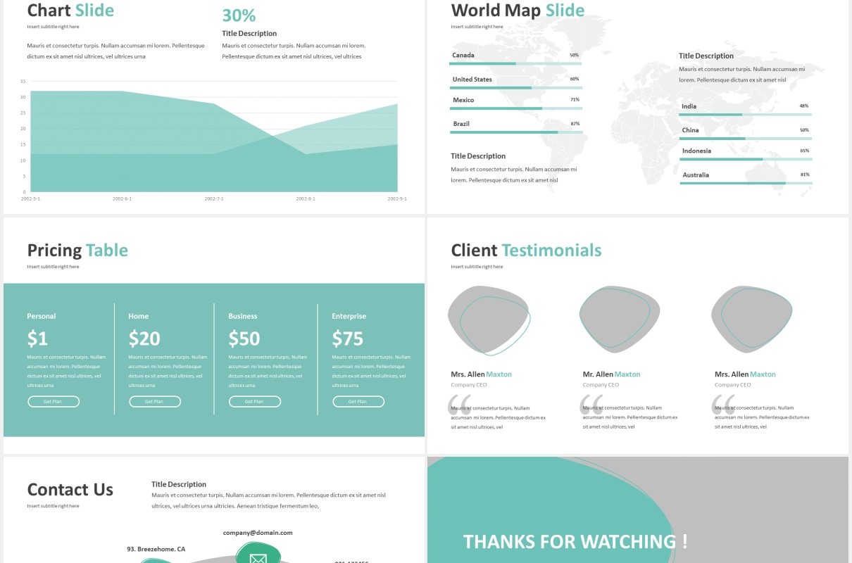 简约商务通用PPT图片排版设计模板Sesmara - Business Powerpoint Template