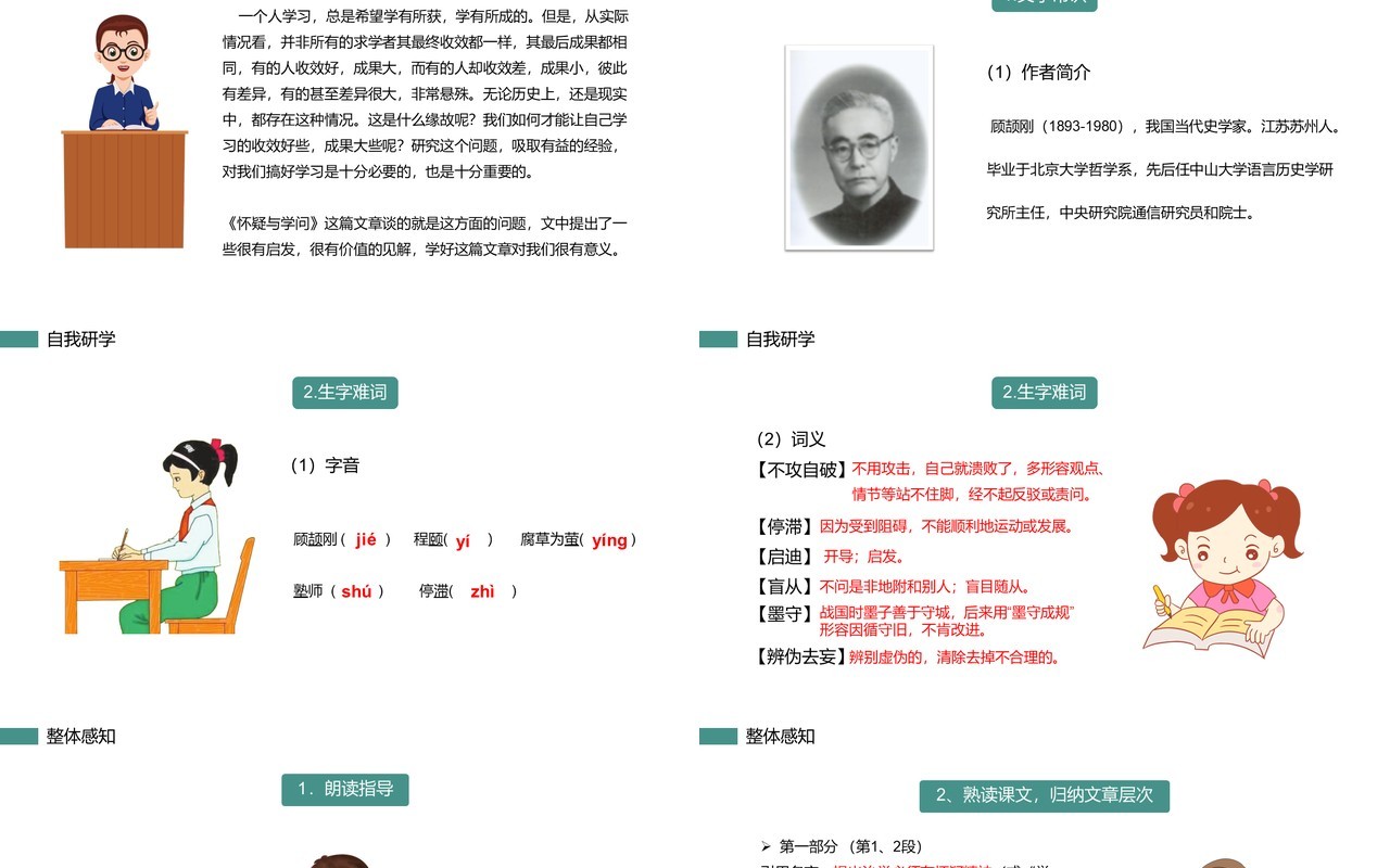 部编版九年级语文上册怀疑与学问课件PPT模板