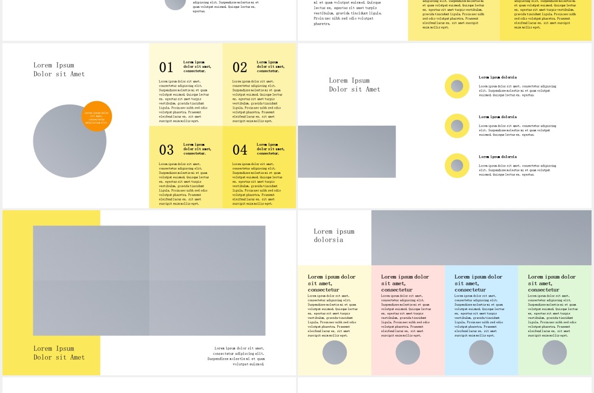 黄色商务商业计划书图片排版设计PPT模板PROSHINE - Business PowerPoint Template