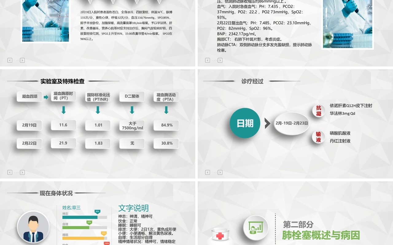 肺栓塞病人护理心内科护理查房培训PPT模板