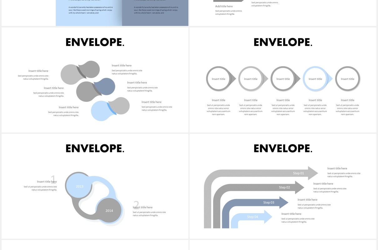 摄影展示国外PPT图片排版模板Envelope Powerpoint Template