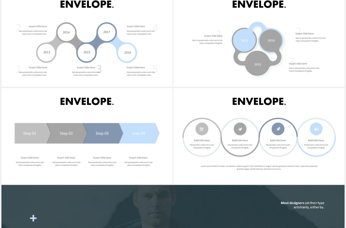 摄影展示国外PPT图片排版模板Envelope Powerpoint Template