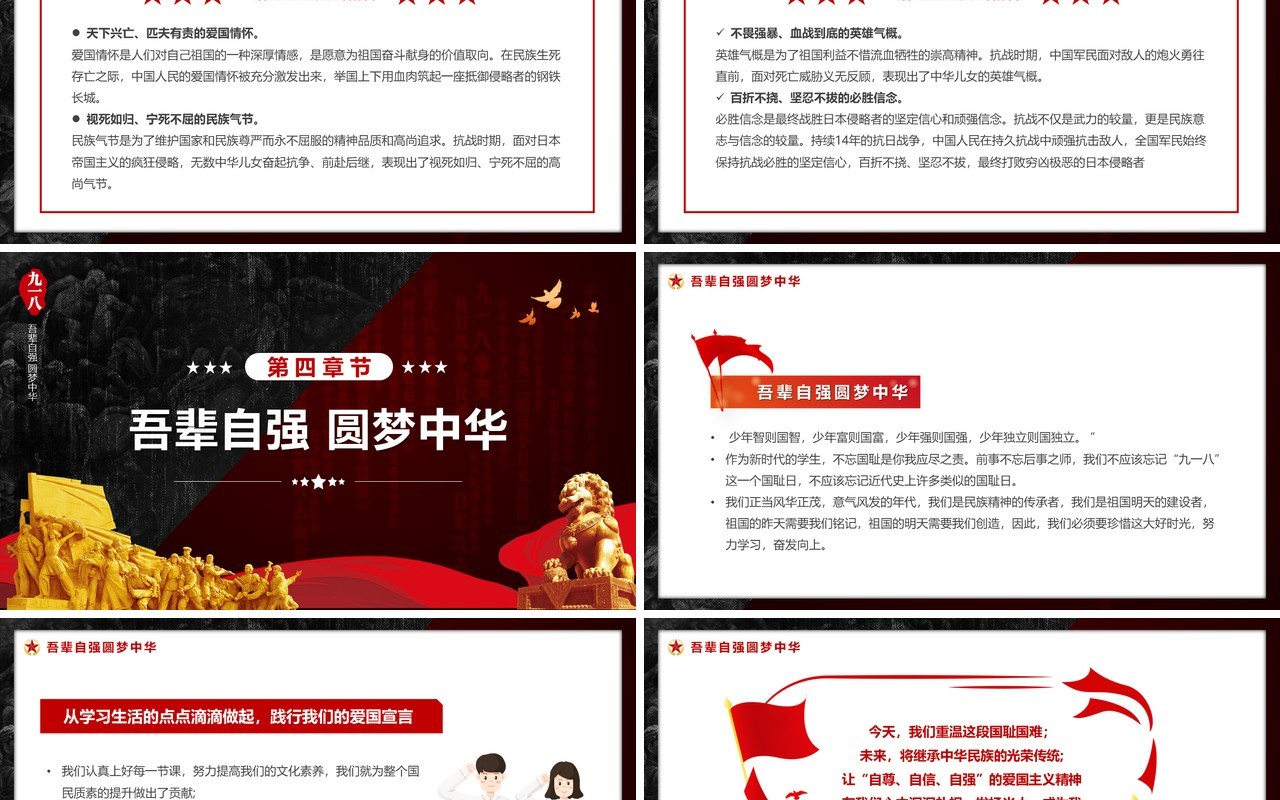 铭记历史勿忘国耻九一八事变PPT模板