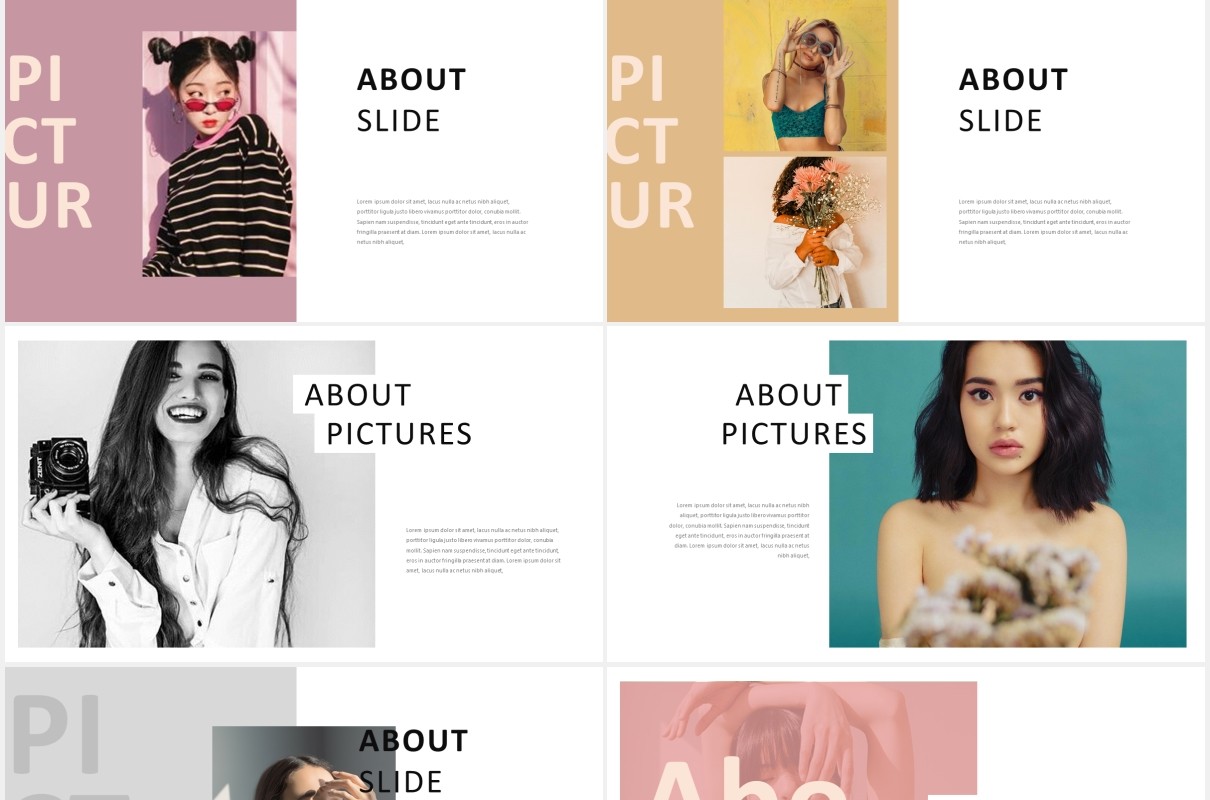 时尚时装手册电子图片展示PPT模板Fashione Lookbook Powerpoint