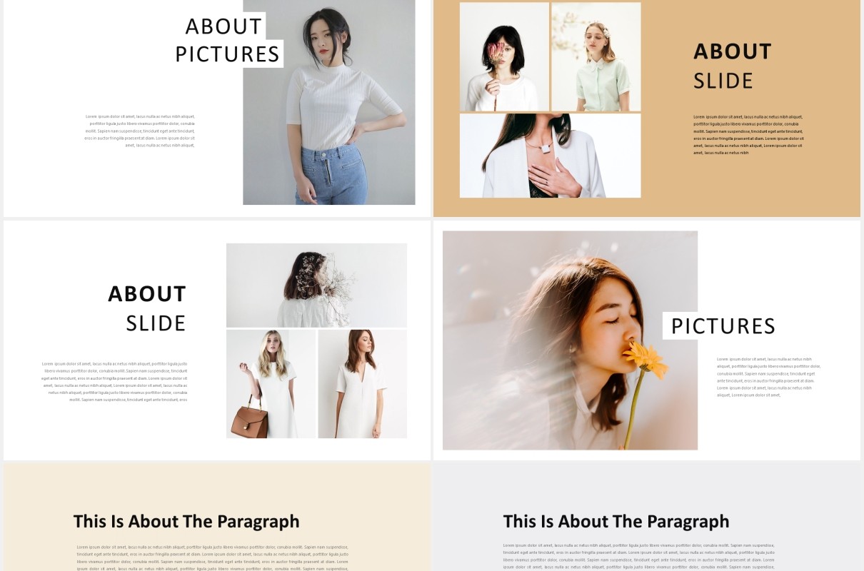 时尚时装手册电子图片展示PPT模板Fashione Lookbook Powerpoint