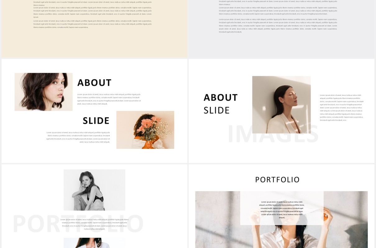 时尚时装手册电子图片展示PPT模板Fashione Lookbook Powerpoint