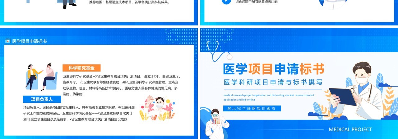 医学科研项目申请与标书撰写动态PPT模板