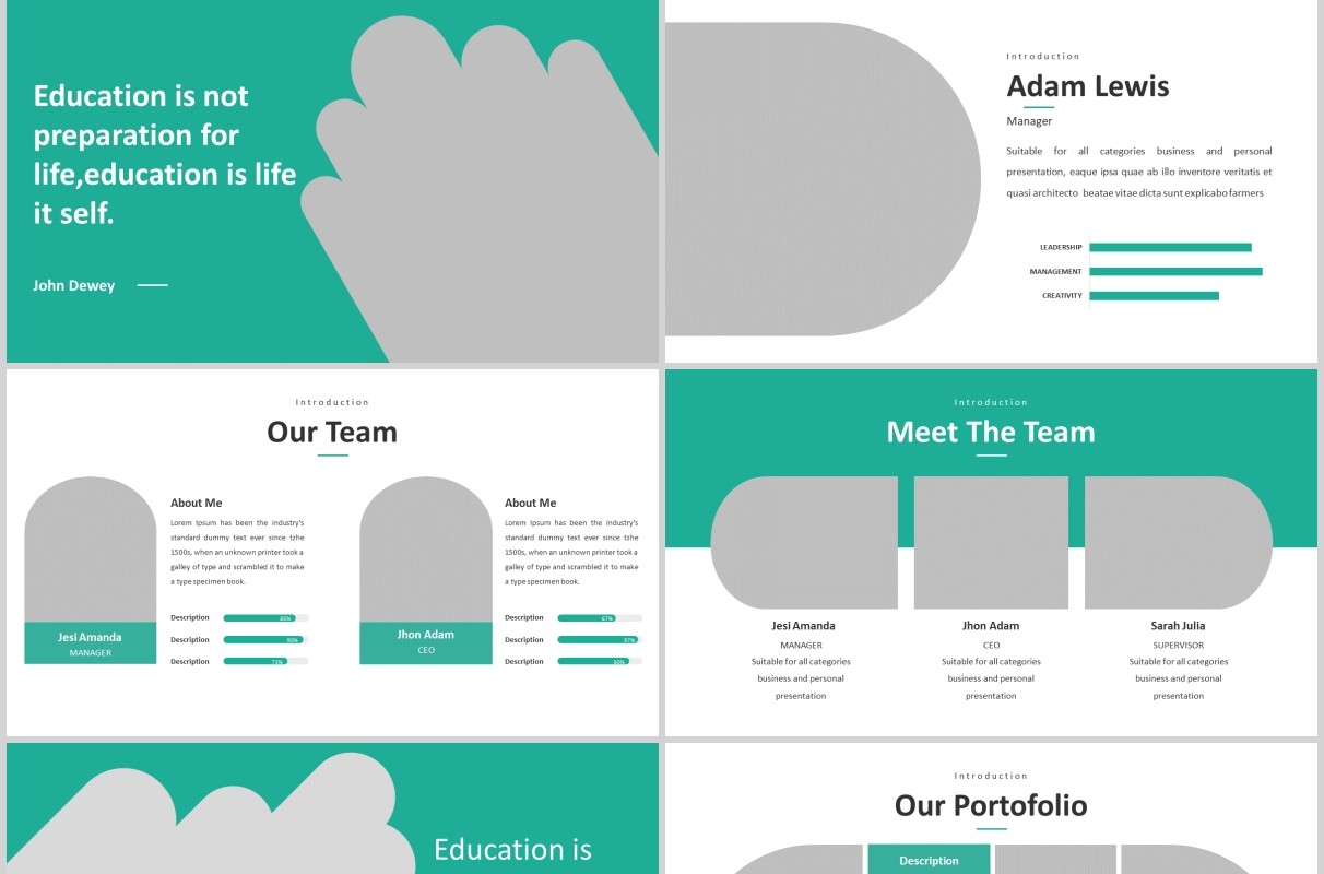 绿色教育图片排版设计PPT模板Educas - Education Powerpoint Template