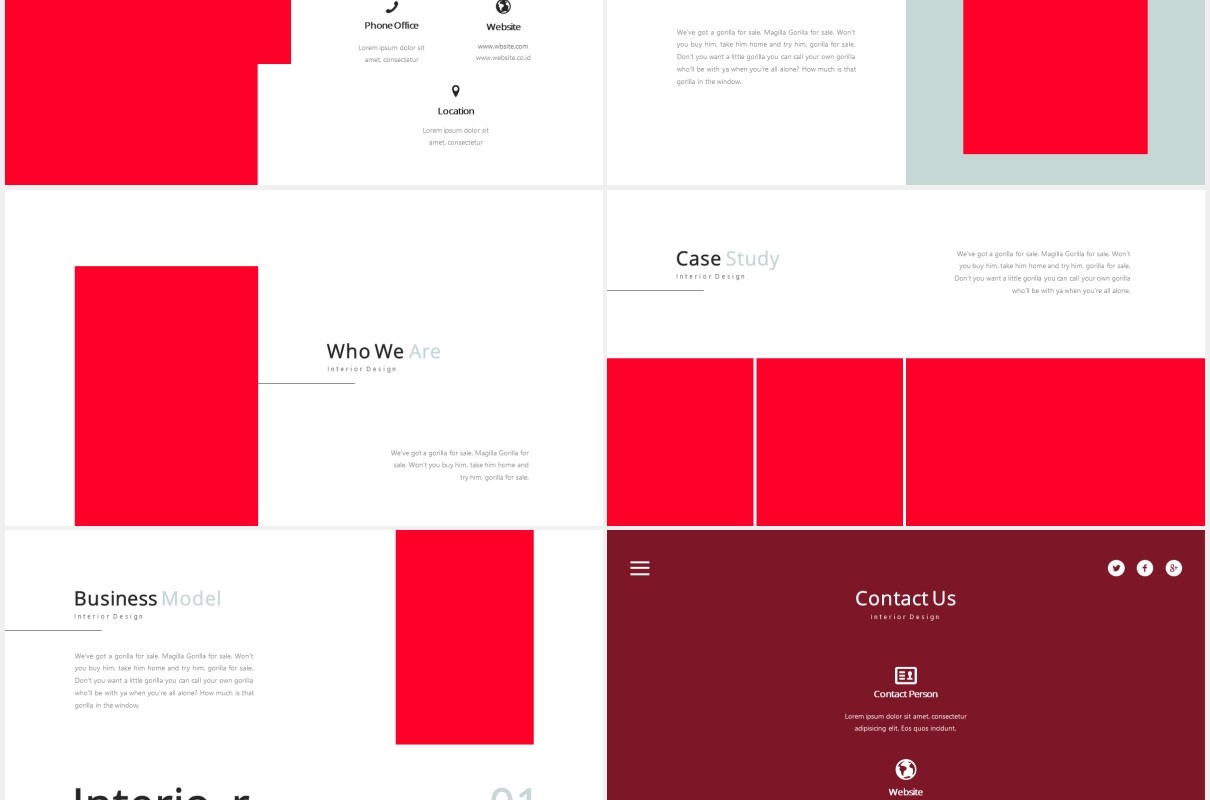 室内设计展示宣传PPT图片版式模板Nola Interior Design Powerpoint Template
