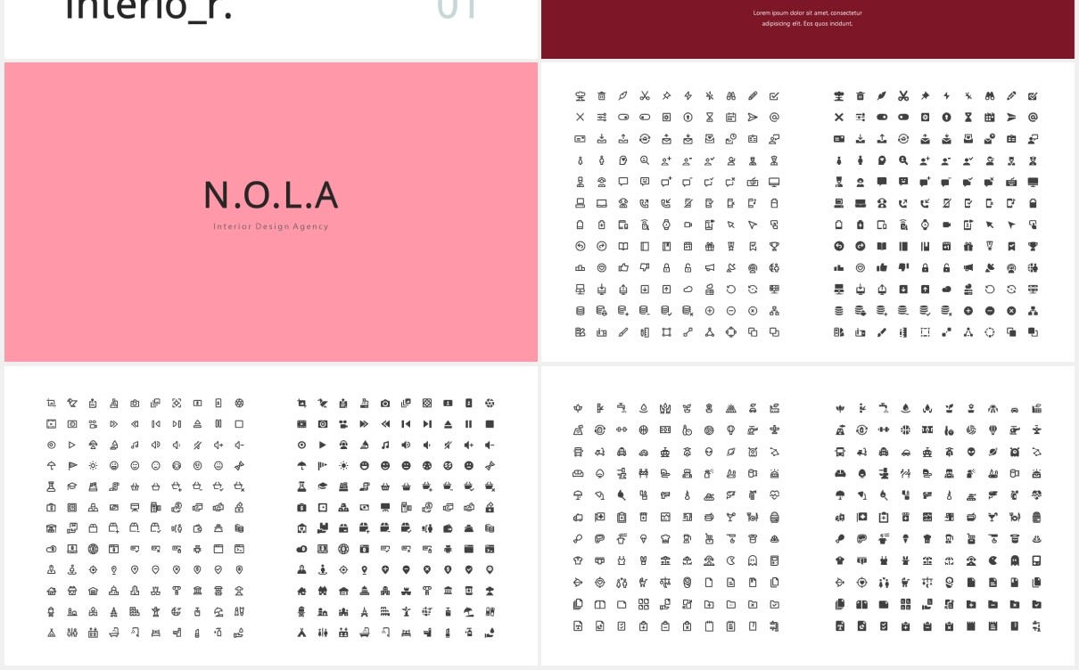 室内设计展示宣传PPT图片版式模板Nola Interior Design Powerpoint Template