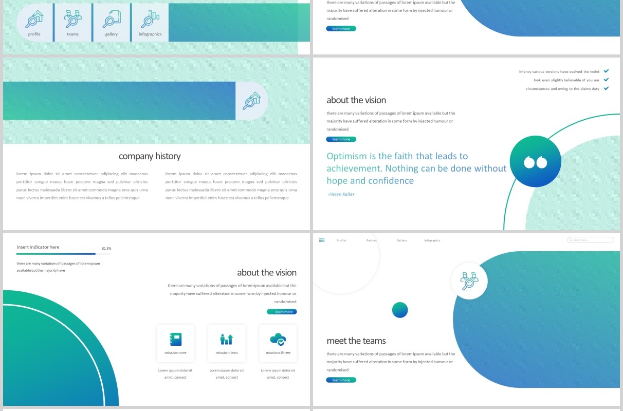 创意圆形公司简介企业宣传PPT模板版式设计Stocks - Powerpoint Template