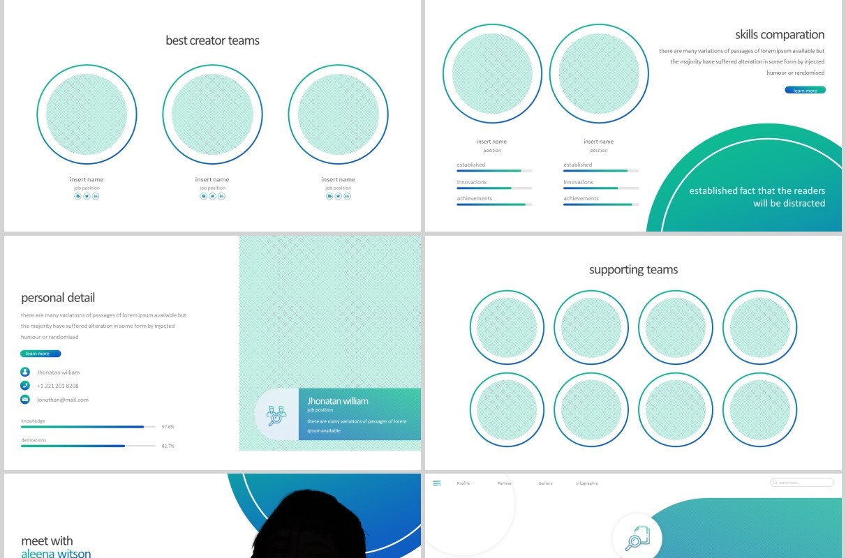 创意圆形公司简介企业宣传PPT模板版式设计Stocks - Powerpoint Template